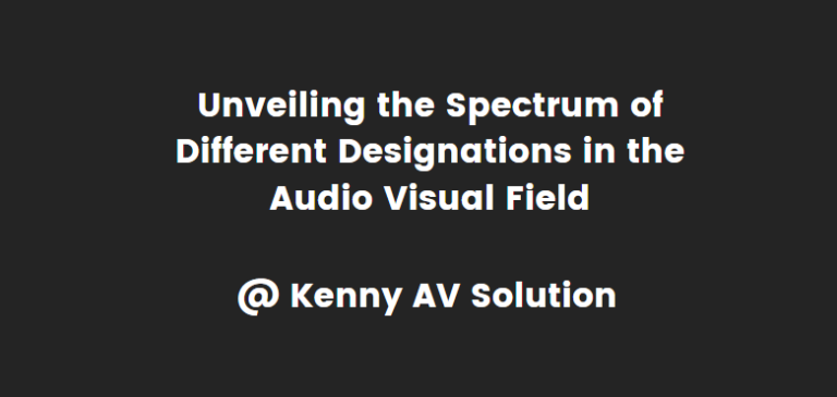Professions in Audio-Visual Fields