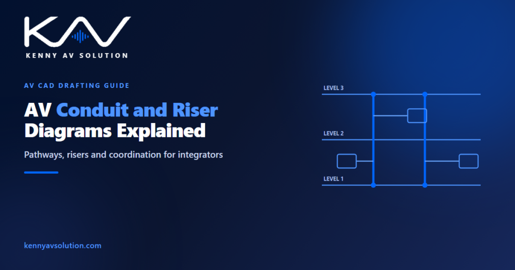 AV Conduit and Riser Diagrams Explained for System Integrators - Kenny AV Solution AV CAD drafting guide